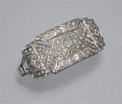 Lot 93 - Diamond & Simulated Sapphire Bangle