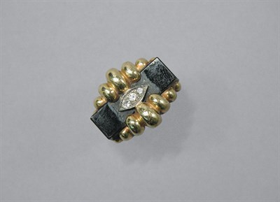 Lot 650 - Black Onyx and Diamond Ring