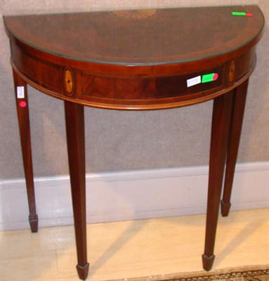 Lot 1319 - Pair of Georgian Style Mahogany Demilune...