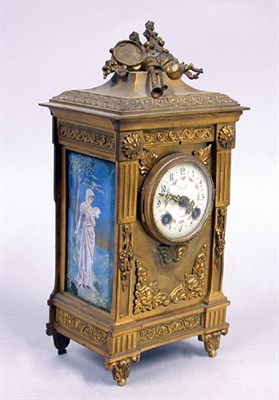 Lot 1338 - Tiffany & Co. Enamel Decorated Carriage Clock