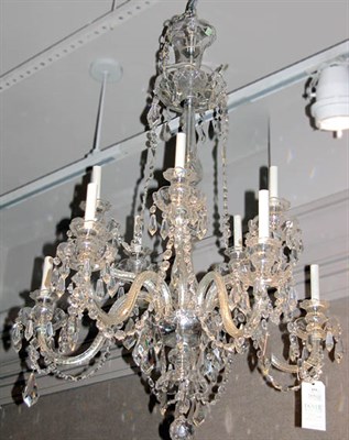 Lot 1375 - Georgian Style Cut Glass Ten-Light Chandelier