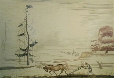 Lot 269 - Charles Ephraim Burchfield 1893-1967 PLOWING...