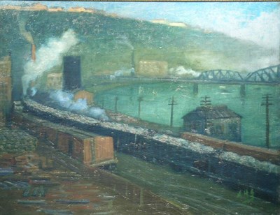 Lot 155 - Aaron Harry Gorson 1872-1933 RAILROAD YARD BY...
