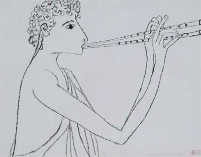 Lot 324 - Ben Shahn 1898-1969 YOUNG MAN PLAYING DOUBLE...