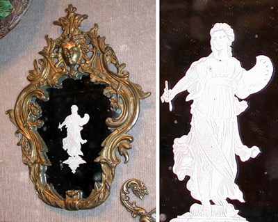 Lot 449 - Pair of Etched Glass Mirrors