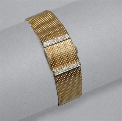 Lot 390 - Gold & Diamond Bracelet-Watch