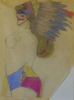 Lot 63 - Richard Lindner American, 1901-1978 FEMALE...