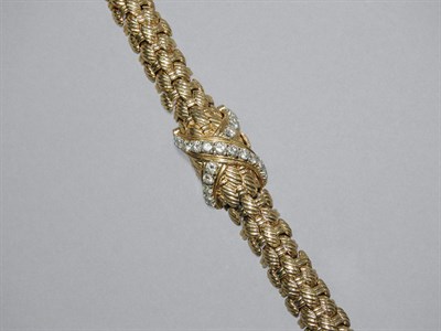 Lot 393 - Gold & Diamond Bracelet-Watch
