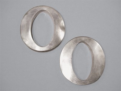 Lot 396 - Pair of Sterling Silver Cuff  Bangles