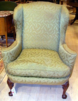 Lot 1202 - Georgian Style Mahogany Wing Chair