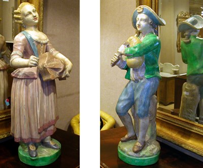 Lot 1084 - Pair of Terra Cotta Figures of Peasant Musicians