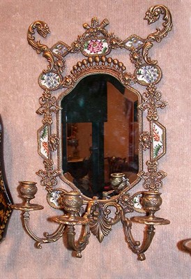 Lot 451 - Pair of Gilt-Metal Mirror Back Three-Light...
