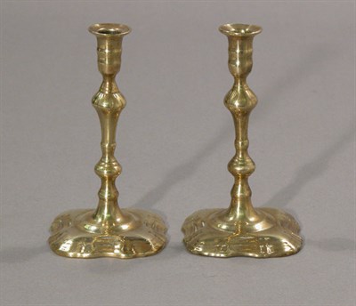 Lot 2157 - Pair of Georgian Brass Tapersticks 18th...