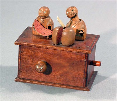 Lot 2154 - Carved Wood Amusement Box Rectangular, with...