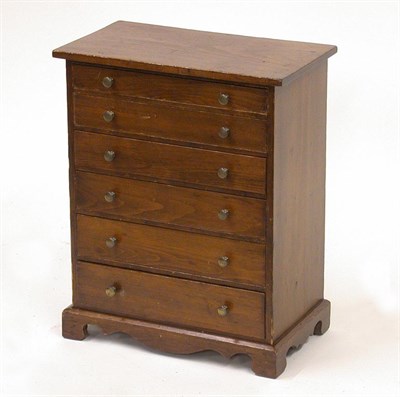 Lot 2063 - English Pine Collector's Chest of Drawers Late...