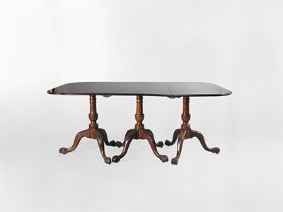 Lot 2207 - Chippendale Style Three-Pedestal Dining Table...