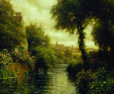 Lot 138 - Louis Aston Knight 1873-1948 COTTAGE ALONG A...