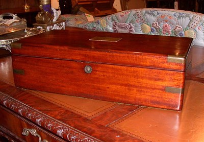 Lot 342 - Victorian Brass Bound Mahogany Writing Box