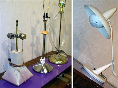 Lot 116 - Group of Four Lamps Including acrylic and...