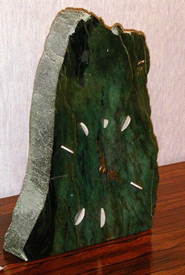 Lot 119 - Hardstone Clock Together with a Mineral Lamp