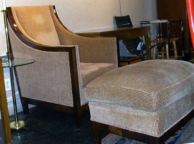 Lot 128 - Pair of Art Deco Style Upholstered Chairs and...