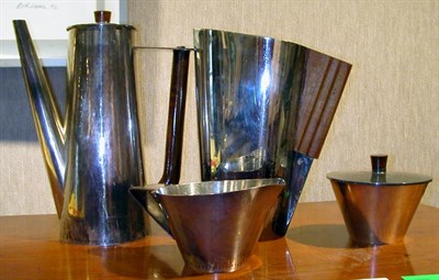 Lot 143 - Sterling Silver Three-Piece Coffee Service...