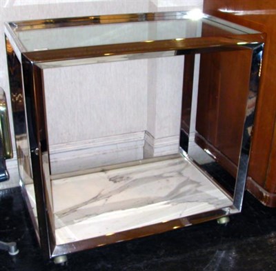 Lot 159 - Chrome and Glass Side Table