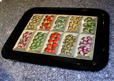 Lot 163 - Fruit Decorated Metal Serving Tray Designed by...