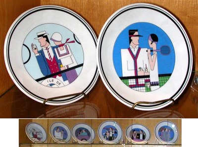 Lot 168 - Set of Six Porcelain Cocktail Plates Designed...