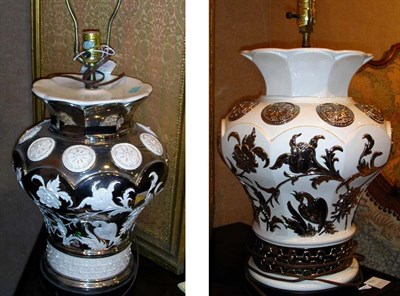 Lot 199 - Pair of Ceramic Vasiform Lamps