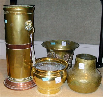 Lot 204 - Four Brass Decorations Including an umbrella...