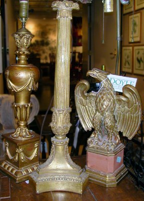 Lot 227 - Three Gilt Composition Lamps