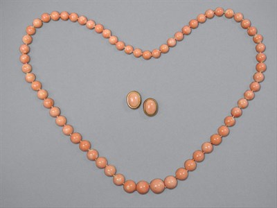 Lot 411 - Coral Necklace & Pair of Earclips