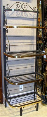 Lot 269 - Brass and Iron Baker's Rack