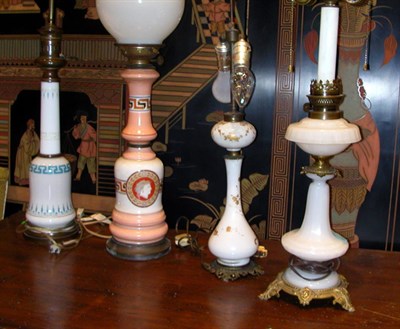Lot 275 - Four Glass Lamps