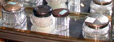 Lot 293 - Thirteen Etched Glass Dresser Boxes