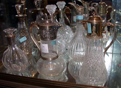Lot 294 - Three Glass Decanters and Three Glass Ewers
