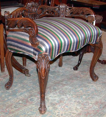 Lot 339 - Victorian Carved Walnut Bench