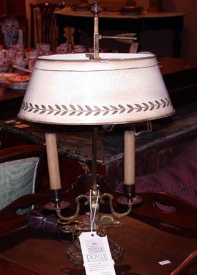 Lot 369 - Empire Style Brass Bouillotte Lamp