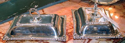 Lot 379 - Pair of English Silver Plated Covered Entree...