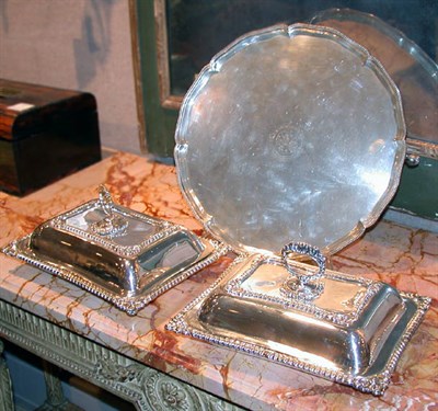 Lot 380 - Georgian Silver Salver Approximately 36 ounces.