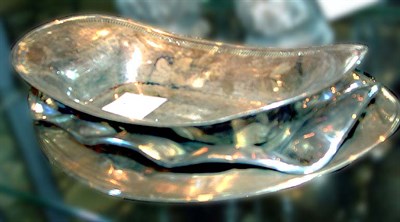 Lot 394 - Three Sterling Silver Bread Trays Total...