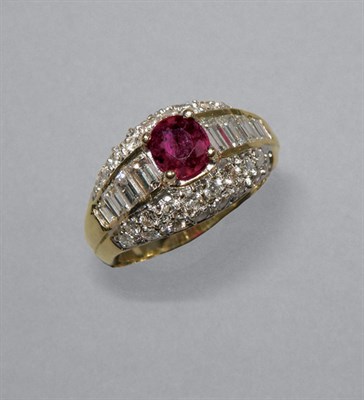 Lot 341 - Ruby & Diamond Ring