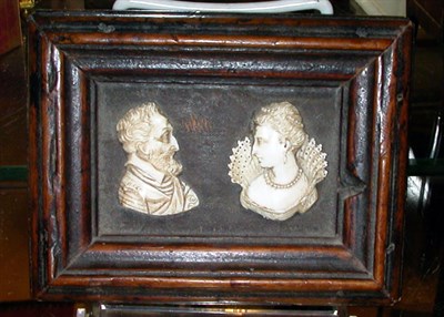 Lot 1336 - Pair of Continental Carved Ivory Relief...