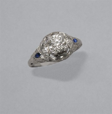 Lot 322 - Diamond & Synthetic Sapphire Ring