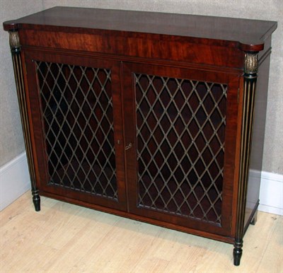 Lot 2502 - Pair of Regency Style Mahogany Two-Door Side...