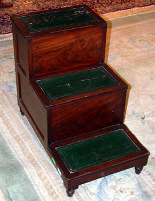 Lot 2522 - Georgian Style Leather Inset Mahogany Bedsteps...