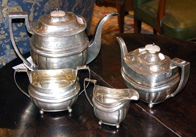 Lot 1287 - Georgian Silver Four-Piece Asembled Coffee and...