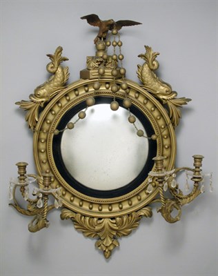 Lot 4413 - Regency Gilt-Wood Convex Mirror Early 19th...