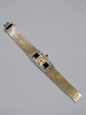 Lot 314 - Black Onyx & Diamond Wristwatch